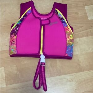 Speedo Pink and Yellow Kids Life Jacket
